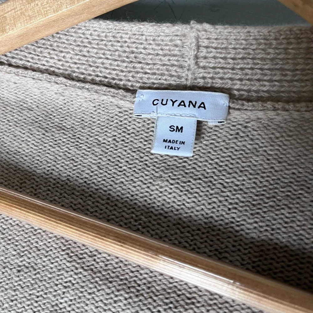 Cuyana Taupe Tie-Back Cardigan Cashmere - Picture 3 of 4